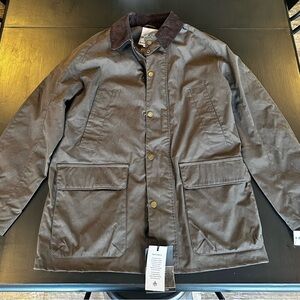 RAINFOREST Dark Brownish Green Military Jacket with Corduroy Collar